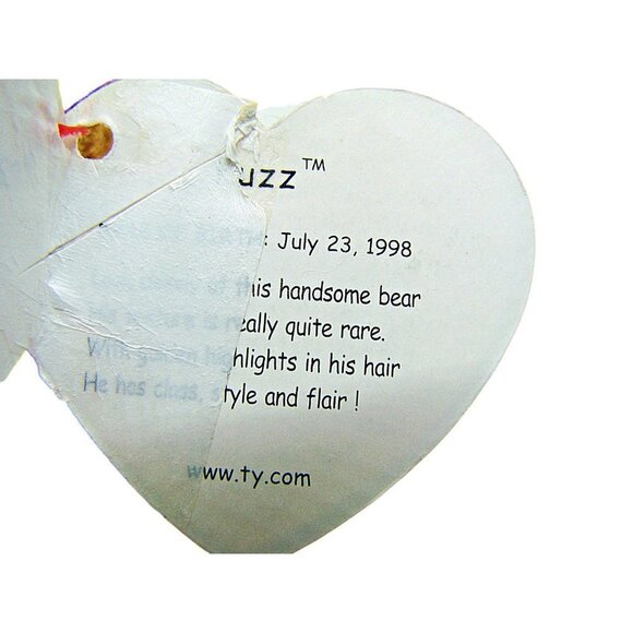 Ty 1998 Orig Beanie Babies Fuzz Bear Stuffed Plush Toy 8" Collectible Vintage - Picture 4 of 8